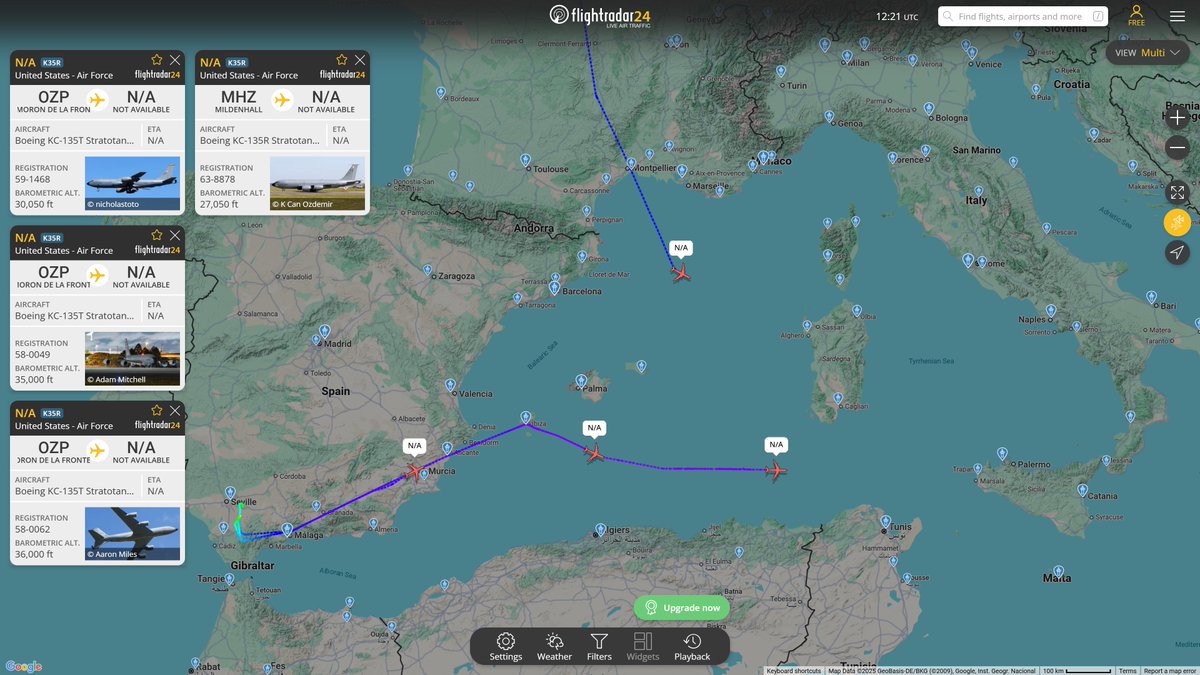 USAF planes noted airborne over Europe