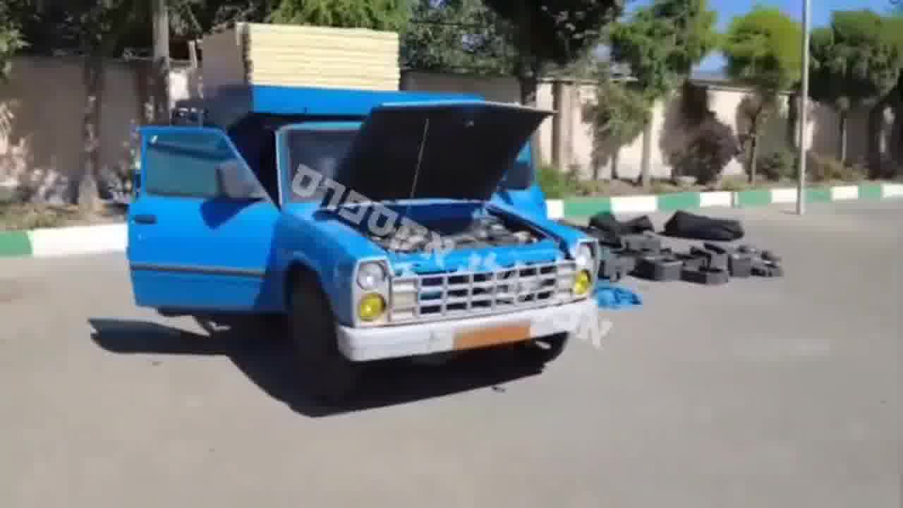 Iranian security forces found camouflaged vehicles used to store attack drones/UAVs against Iranian targets. The vehicle in the video was captured in Alborz Province, which is west of Tehran Province