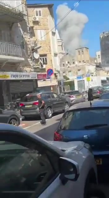 Massive destruction as a result of an Iranian missiles falling on Haifa
