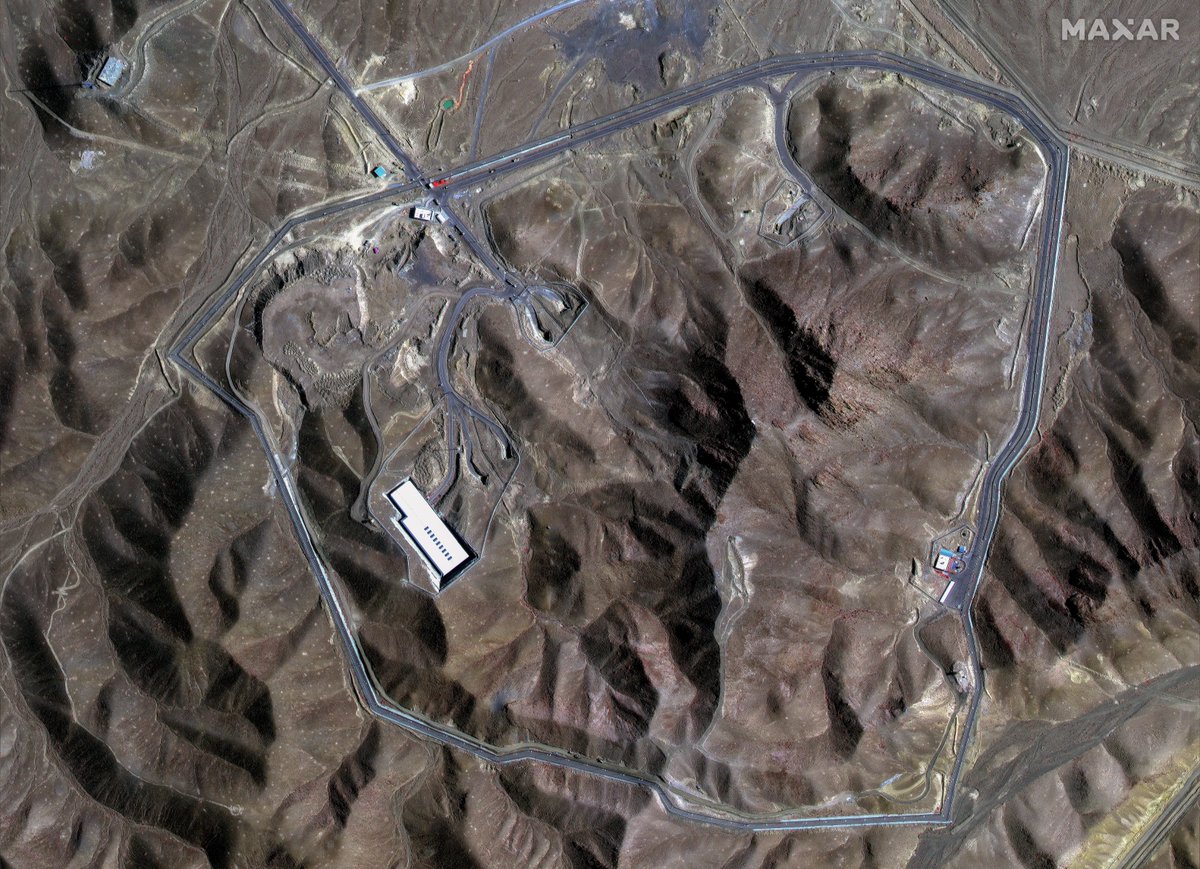 Newly released BEFORE/AFTER satellite imagery of Iran's Fordow enrichment facility. Images 1-2: overview, June 19/20. Images 3-4: overview, June 22