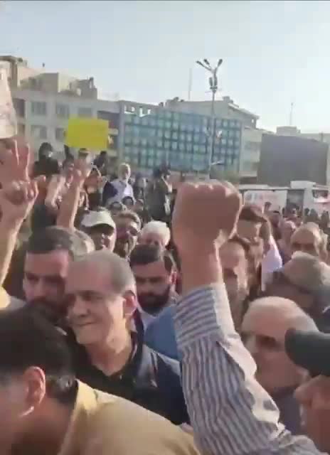 Iran's President, Masoud Pezeshkian, attended a rally in support of the government, earlier today in Tehran