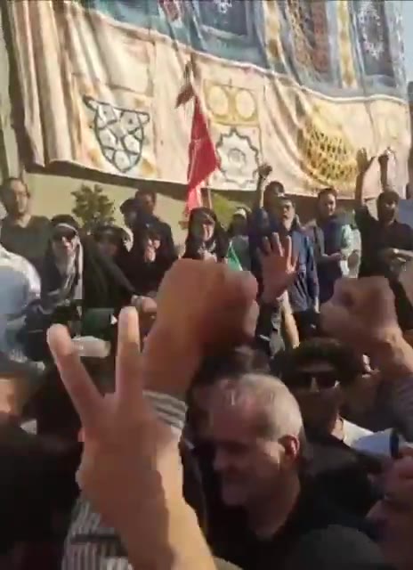 Iran's President, Masoud Pezeshkian, attended a rally in support of the government, earlier today in Tehran