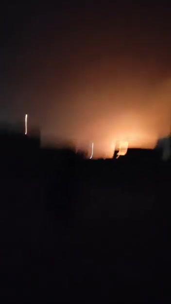 An airstrike on the Ekbatan neighborhood in western Tehran, according to circulated footage.