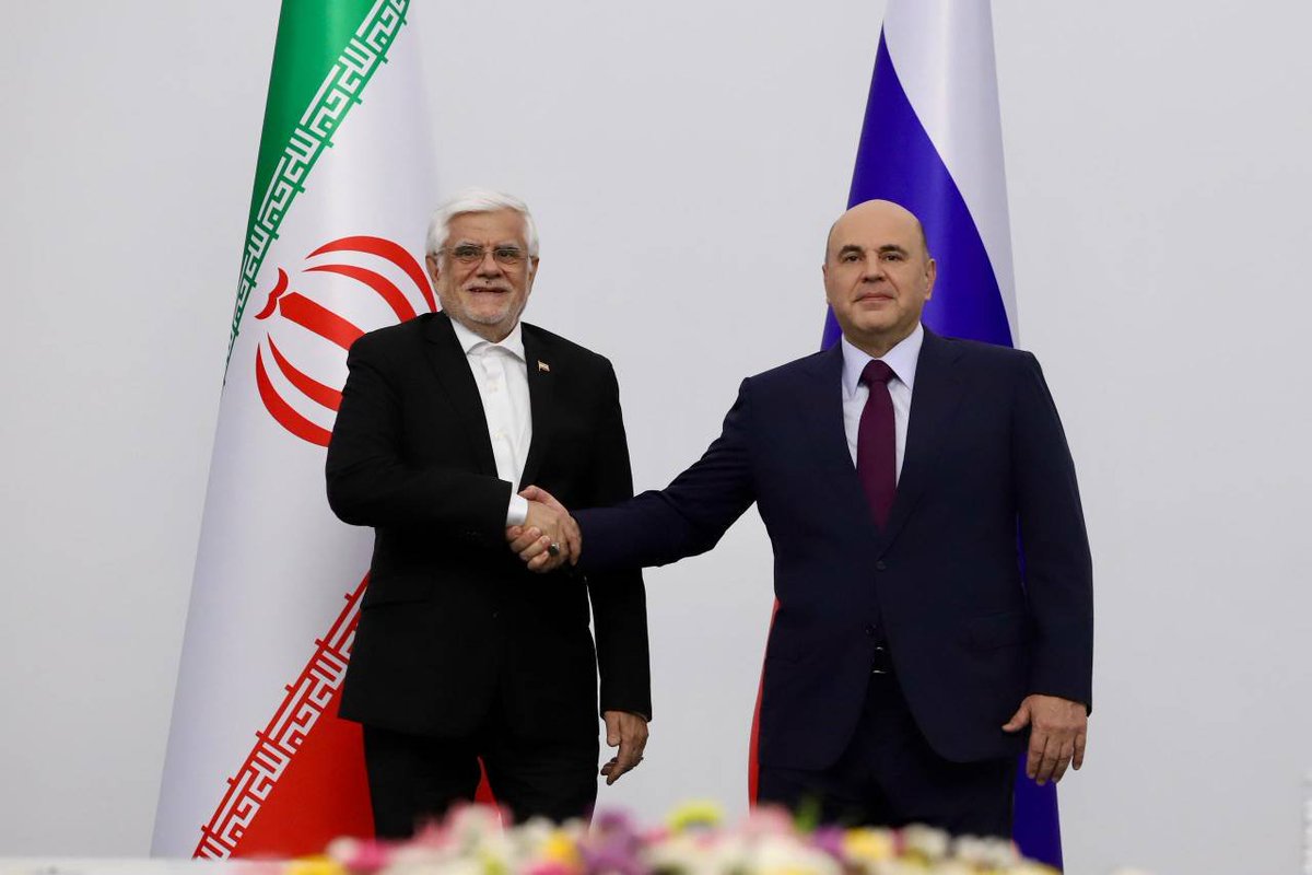 Russia's PM Mikhail Mishustin had a meeting with Iran’s First VP Mohammad Reza Aref on the sidelines of the Eurasian Economic Union summit in Kyrgyzstan, saying Tehran–Moscow ties are built on the principle of friendship
