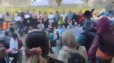 Protest rally in Sanandaj in support of dismissed and jailed teachers' rights activists