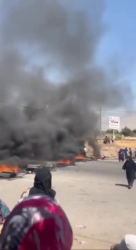 Anti-government protests over water shortages in Iran continue to spread, as demonstrators in Lowshan City block the entrance to Gilan province with burning tires