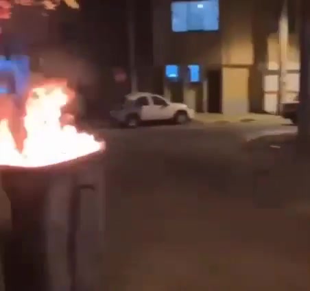 More footage of anti-regime protests in Sabzevar. Protesters block roads with fire and chant slogans such as Down with the dictator and Down with Khamenei