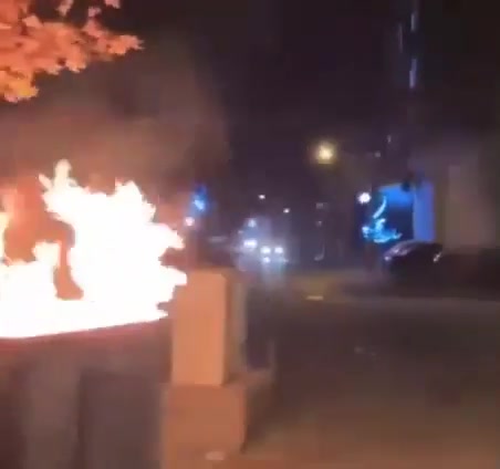 More footage of anti-regime protests in Sabzevar. Protesters block roads with fire and chant slogans such as Down with the dictator and Down with Khamenei