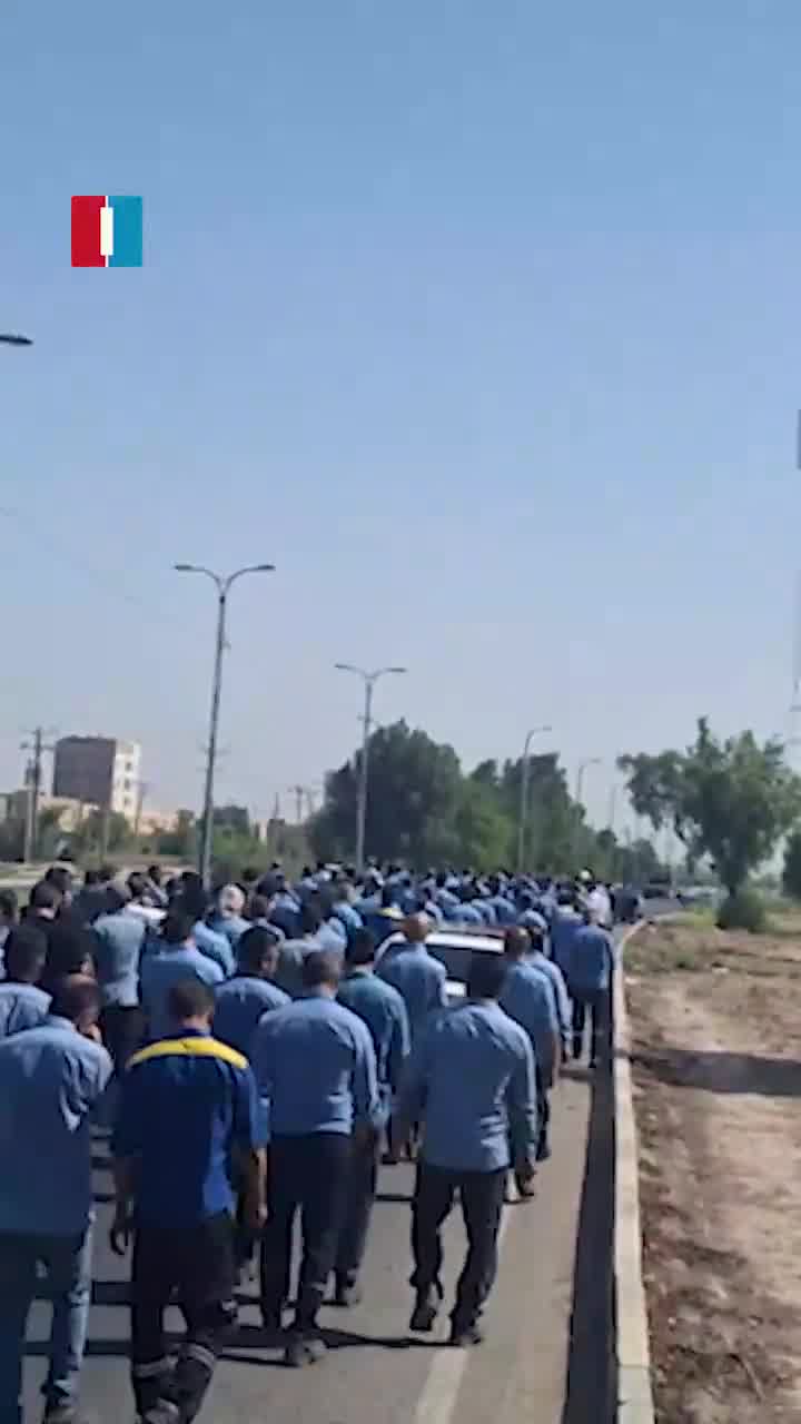 Workers at Iran National Steel Industrial Group in Ahvaz staged a protest on Monday, demanding unpaid wages and benefits, according to videos sent to Iran International