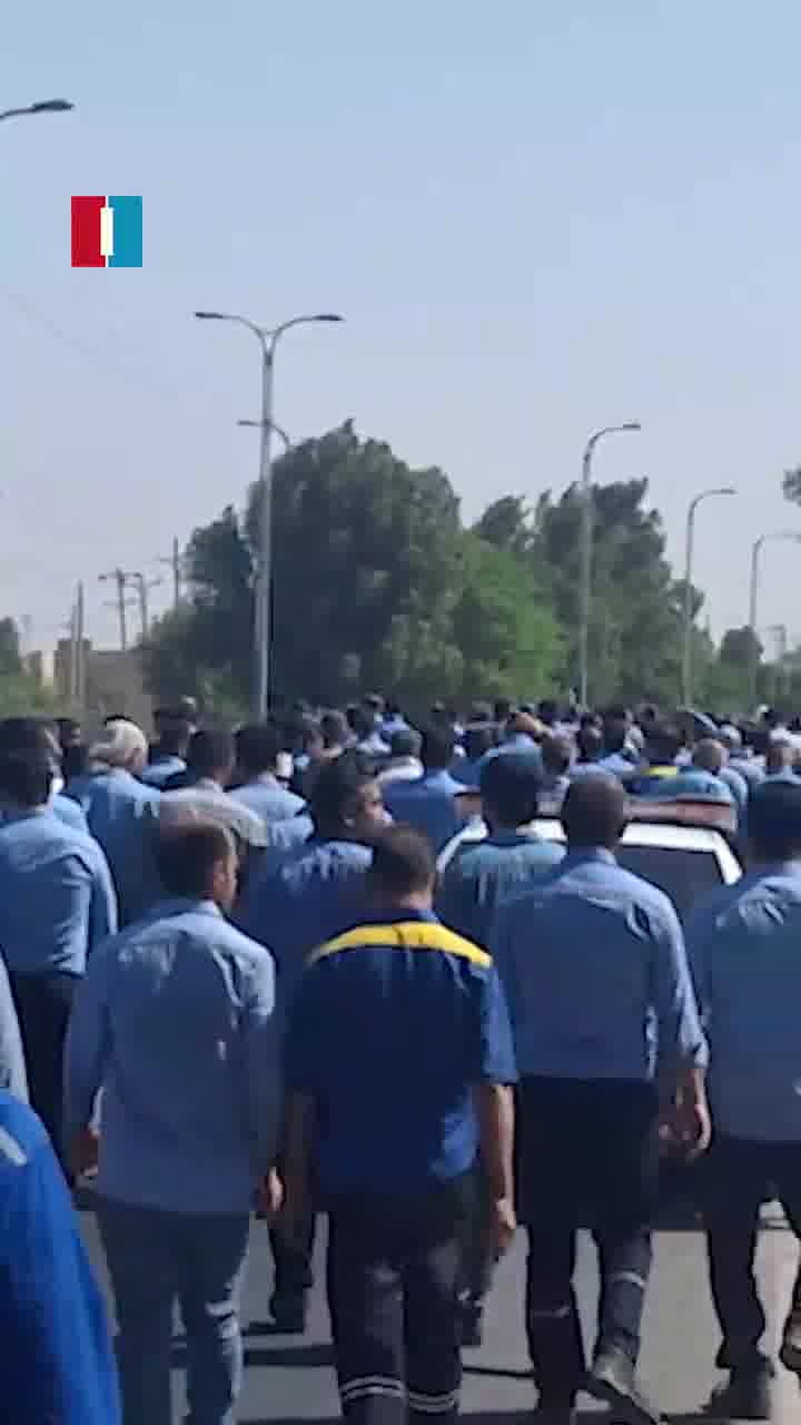 Workers at Iran National Steel Industrial Group in Ahvaz staged a protest on Monday, demanding unpaid wages and benefits, according to videos sent to Iran International