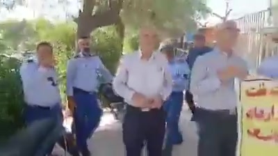 Ahvaz, southwest Iran: Retired and active oil industry workers rallied to protest unpaid wages and unresolved labor issues