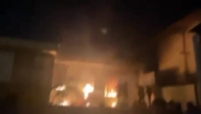 Iranian protesters set fire to the regime’s Basij headquarters in Asadabad, near Hamadan in western Iran, to chants of Death to Khamenei and Curse on Khomeini.”
