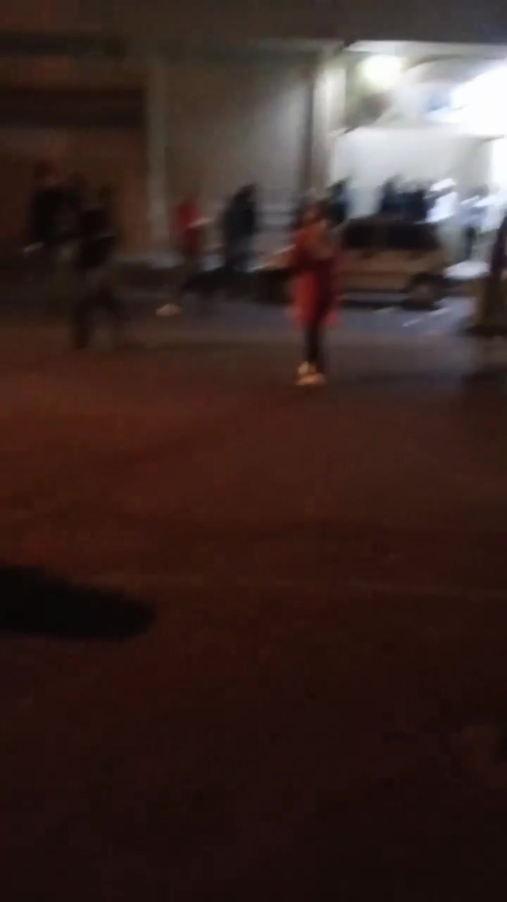 Protests are taking place in the streets of Karaj, Iran.