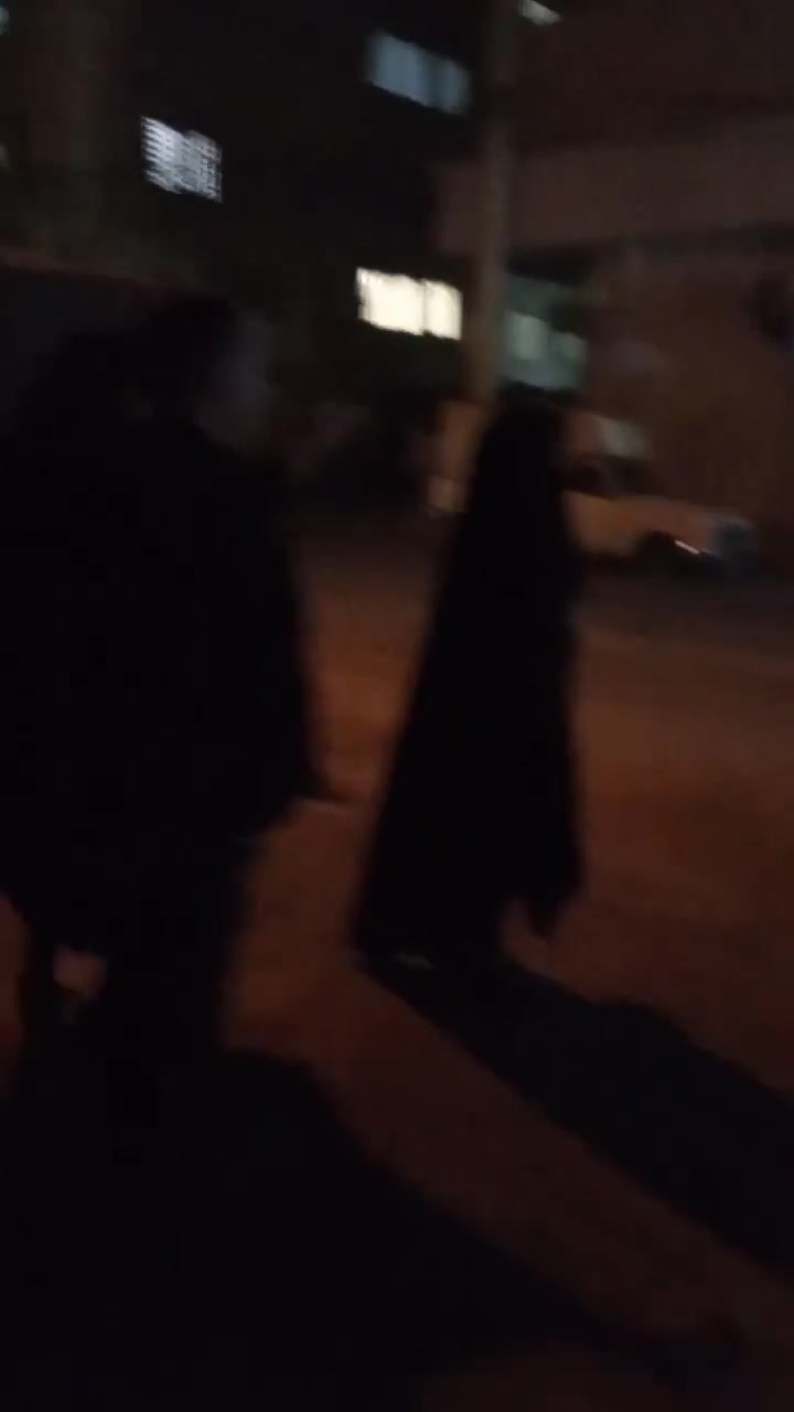 Protests are taking place in the streets of Karaj, Iran.