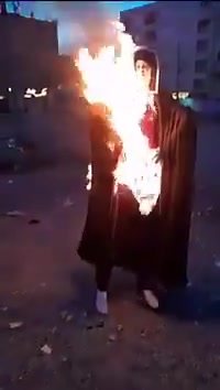 Protesters in Tehran declared their defiance against the regime, saying they had set fire to a symbol of dictatorship and would continue their struggle until the ruling clerics are removed from power