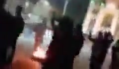 Khomeynishahr, central Iran: The youth held a nightly protest rally, lit fires and chanted anti-regime slogans:Down with Khamenei.Poverty, corruption, high prices, we will overthrow the regime.