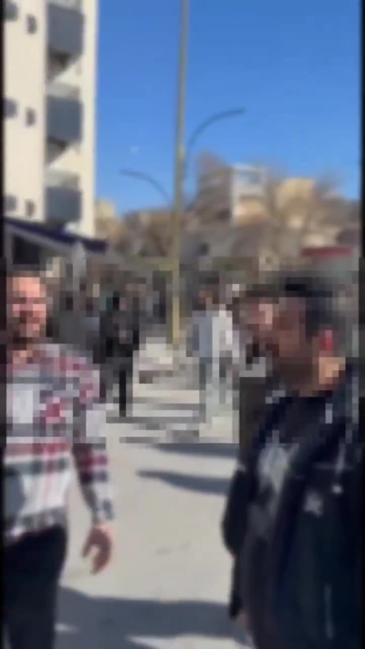 Security forces are trying to disperse protests in Shahrekord. Demonstrators are resisting and chanting, Down with Khamenei.