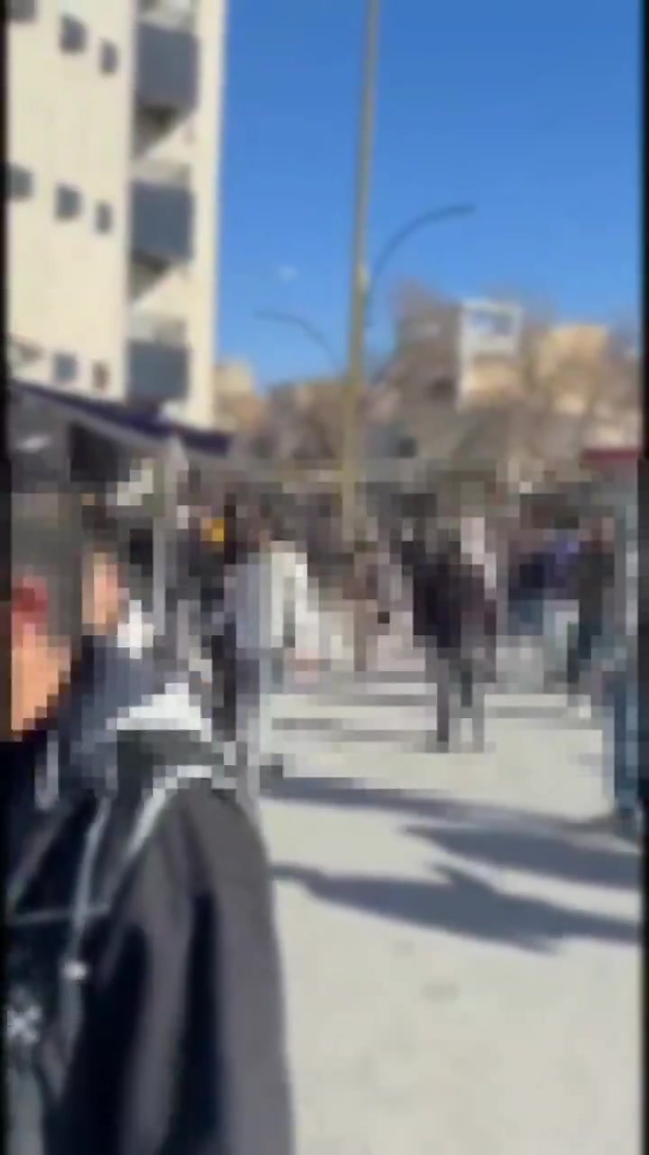 Security forces are trying to disperse protests in Shahrekord. Demonstrators are resisting and chanting, Down with Khamenei.
