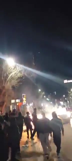 Protesters are blocking a road in Ilam, Ilam province, tonight