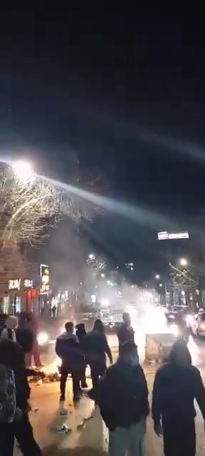 Protesters are blocking a road in Ilam, Ilam province, tonight