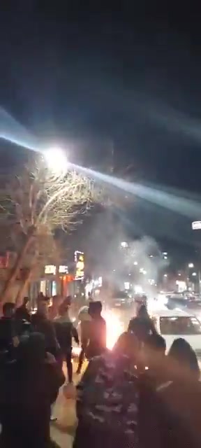 Protesters are blocking a road in Ilam, Ilam province, tonight