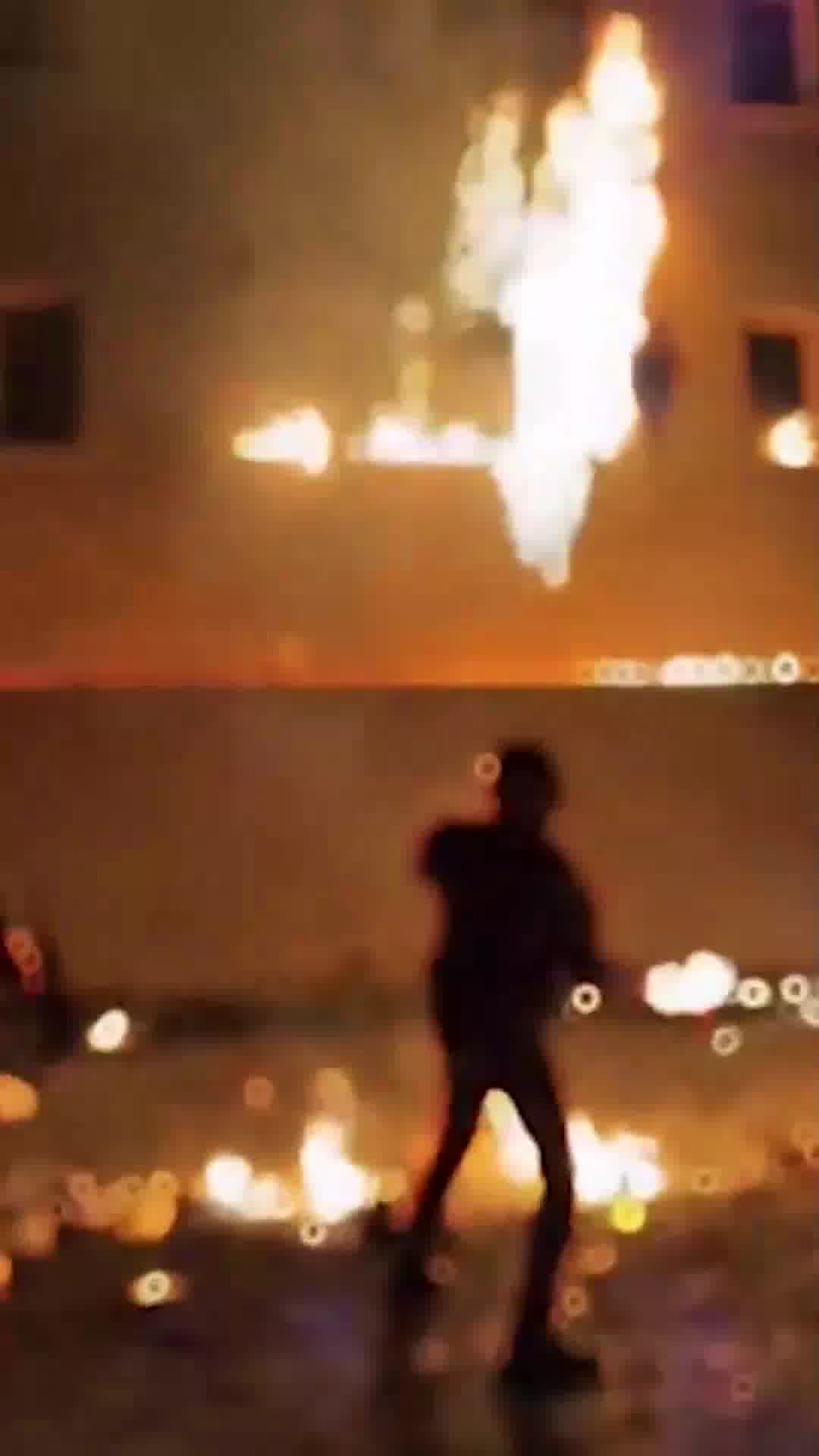 Fardis (Karaj), northern Iran: Protesters target regime buildings in response to efforts by the regime's security forces to quell demonstrations