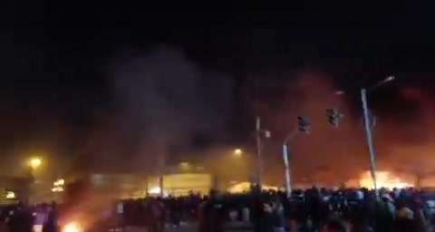 Protesters burnt a police kiosk in Mashhad