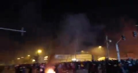 Protesters burnt a police kiosk in Mashhad