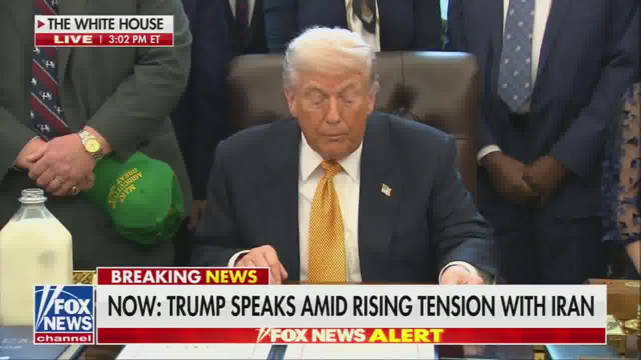 Trump says he has been told that killing in Iran has stopped and there would be no executions. “I've been told that on good authority” he says and if they occur “we would be upset”