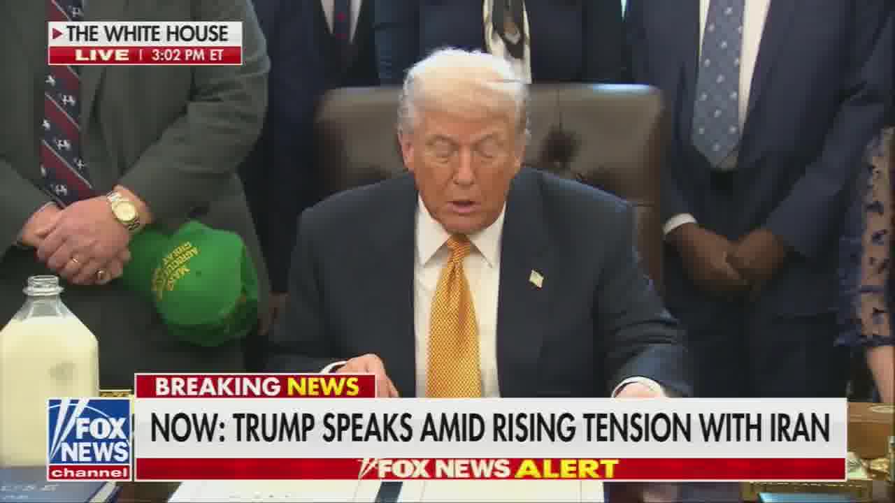 Trump says he has been told that killing in Iran has stopped and there would be no executions. “I've been told that on good authority” he says and if they occur “we would be upset”