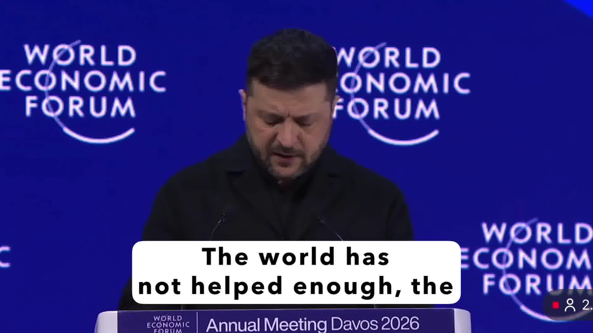 Zelensky on Iran in Davos:  By the time politician started forming a position, the Ayatollah has already killed thousands. If the regime survives, it sends a clear signal to every bully: kill enough people and you stay in power. “There was so much talk about the protests in Iran, but they drowned in blood. The world has not helped enough, the Iranian people and its true. It has stood aside . By the time politicians came back to work and started forming a position, the Ayatollah has already killed thousands. And what will Iran become after this bloodshed? If the regime survives, it sends a clear signal to every bully: kill enough people and you stay in power. Who in Europe needs that message to become a reality? And yet Europe hasn't even tried to build its own response”.