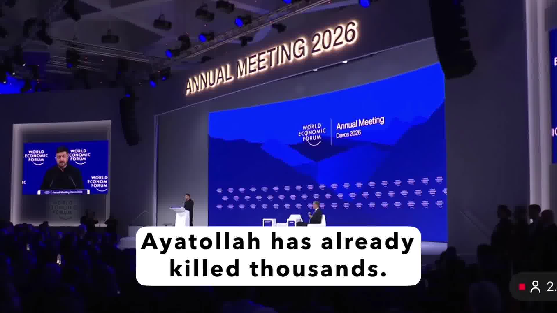 Zelensky on Iran in Davos:  By the time politician started forming a position, the Ayatollah has already killed thousands. If the regime survives, it sends a clear signal to every bully: kill enough people and you stay in power. “There was so much talk about the protests in Iran, but they drowned in blood. The world has not helped enough, the Iranian people and its true. It has stood aside . By the time politicians came back to work and started forming a position, the Ayatollah has already killed thousands. And what will Iran become after this bloodshed? If the regime survives, it sends a clear signal to every bully: kill enough people and you stay in power. Who in Europe needs that message to become a reality? And yet Europe hasn't even tried to build its own response”.