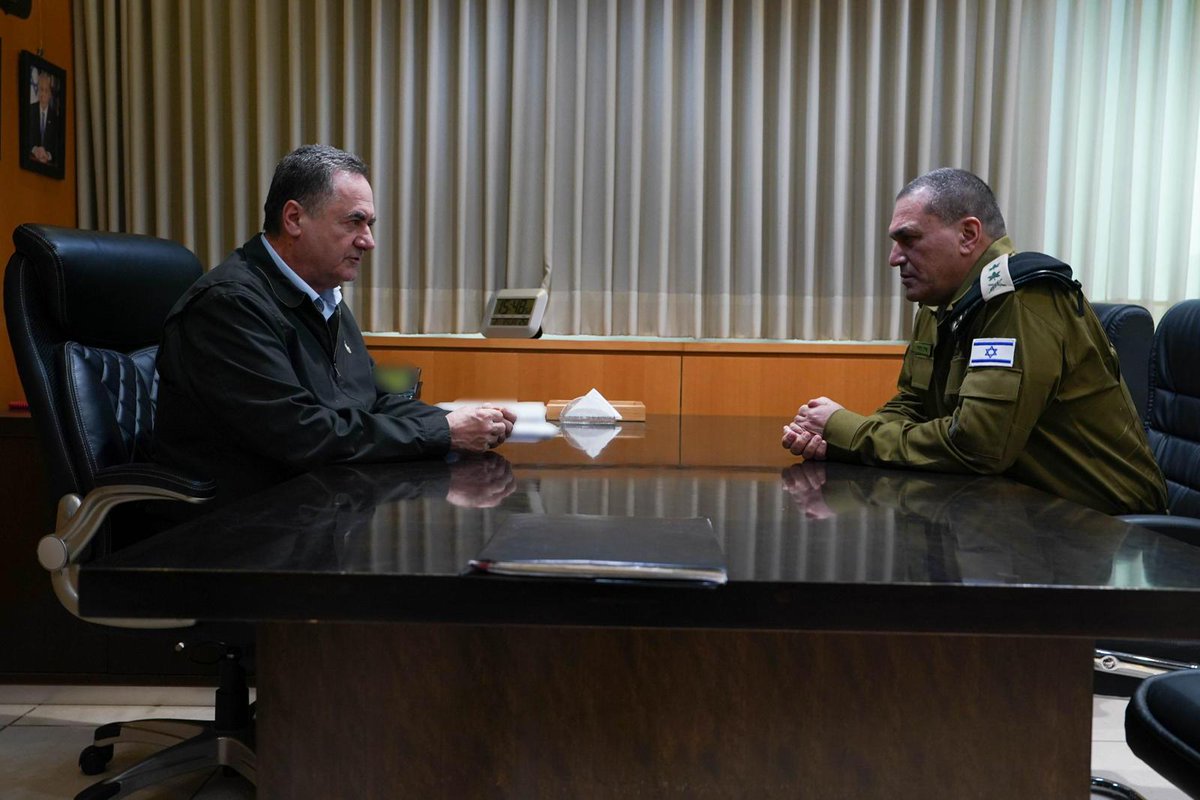 Defense Minister Israel Katz says he is holding a meeting with Israeli army Chief of Staff Lt. Gen. Eyal Zamir after the latter returned from a whirlwind weekend visit to Washington DC for discussions with American officials on Iran. Following the series of meetings the Israeli army chief of staff recently held in the United States, the two are discussing, among other things, the regional situation assessment and the Israeli army’s operational readiness for any scenario, Katz's office says