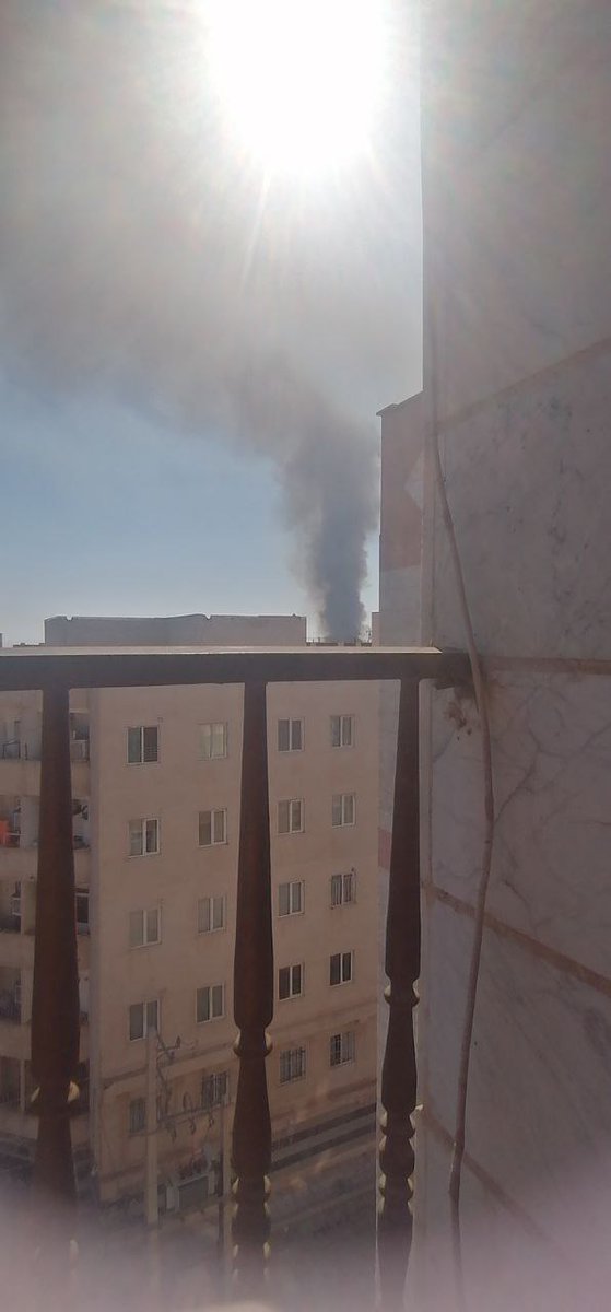 Additional footage from the city of Parand in Iran's Tehran province. Eyewitnesses report observing three distinct columns of smoke in the area