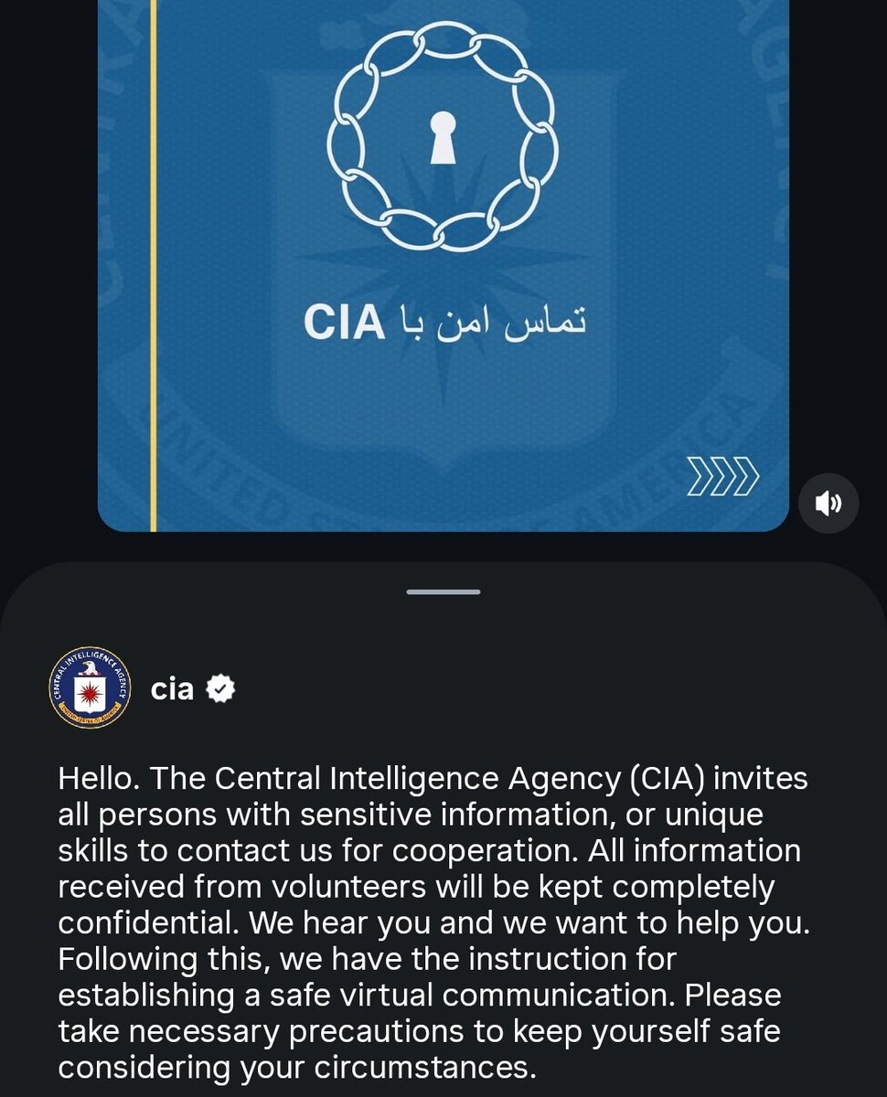 CIA issues call on Instagram for sensitive informations in Persian