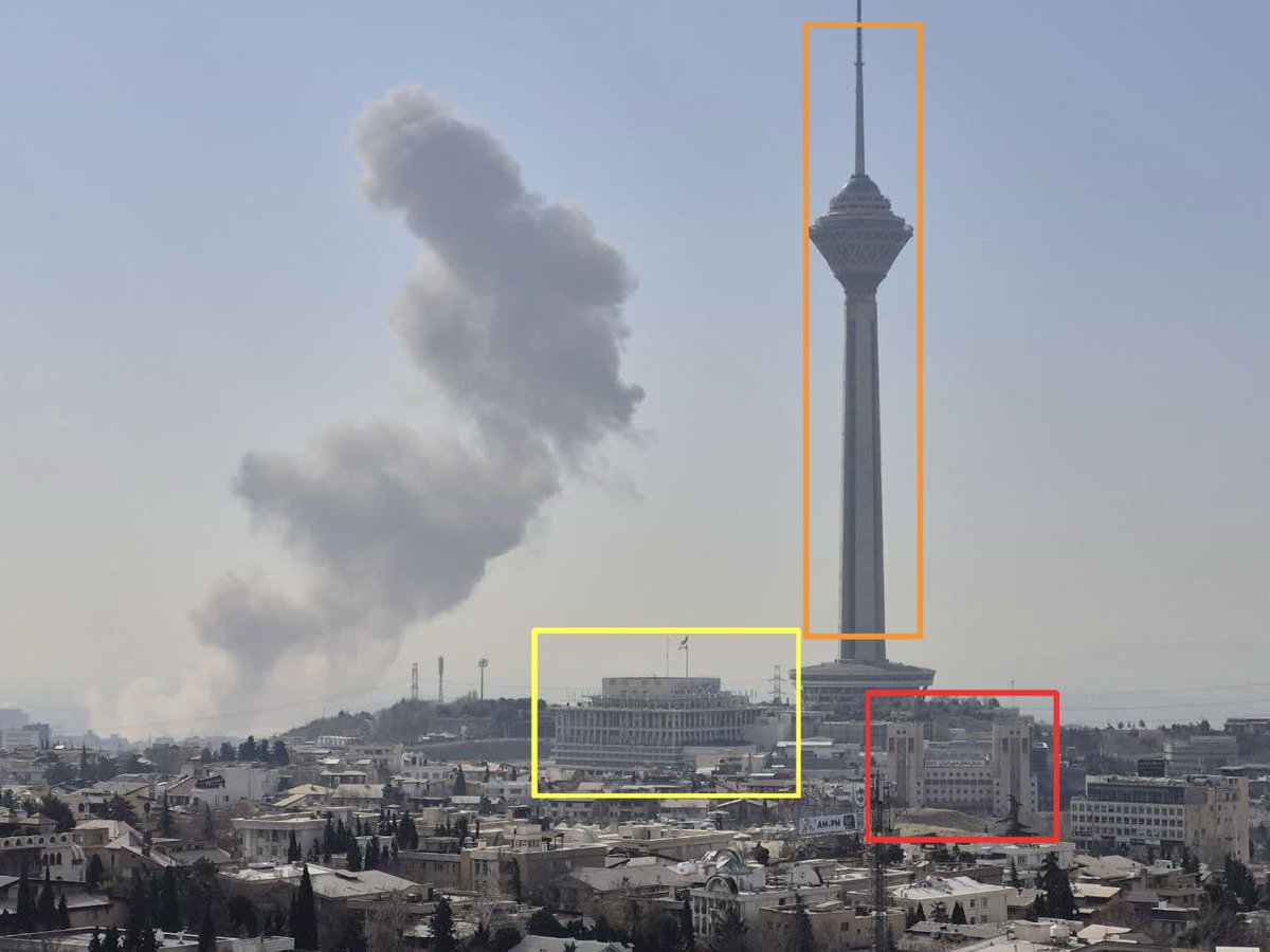 Strike seemingly near the Atomic Energy organization of Iran headquarters