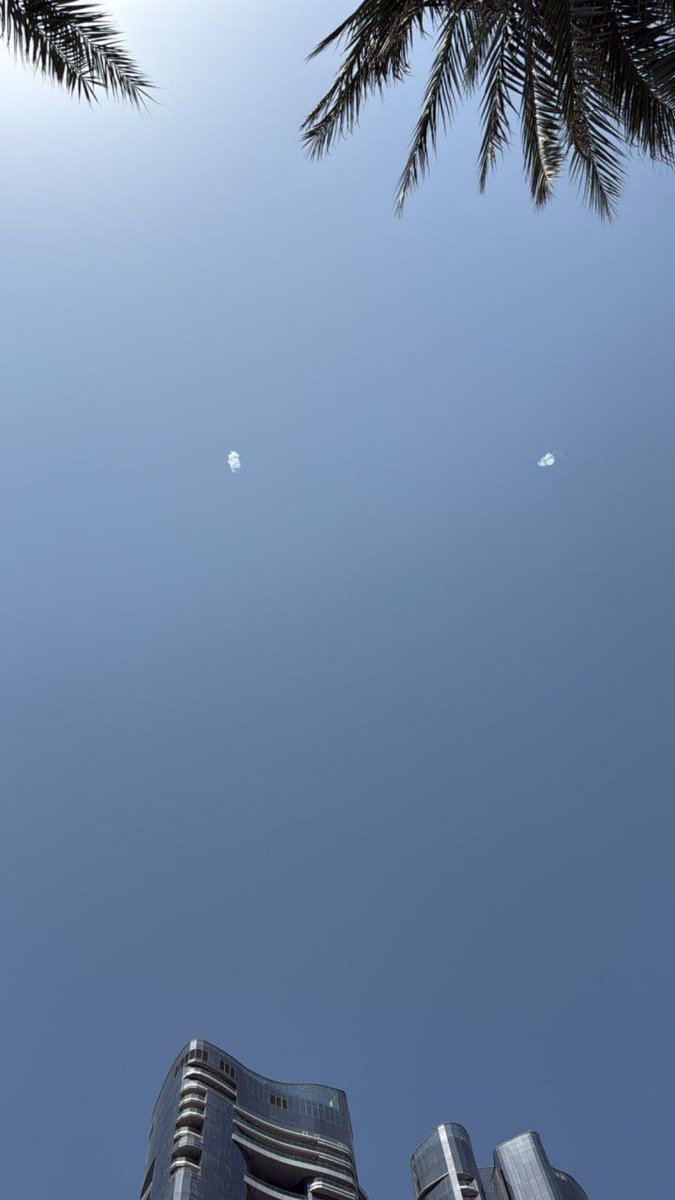 Iranian missiles intercepted over the skies of Abu Dhabi, the capital of the United Arab Emirates