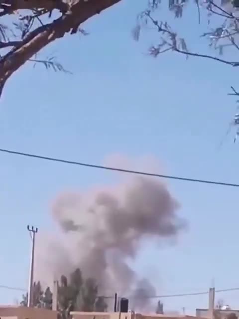 Plumes of smoke rise from Muwaffaq Salti Air Base in Jordan following an Iranian missile strike.