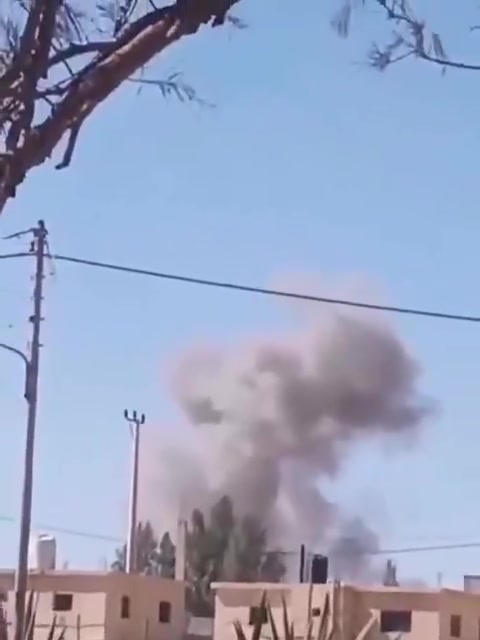 Plumes of smoke rise from Muwaffaq Salti Air Base in Jordan following an Iranian missile strike.