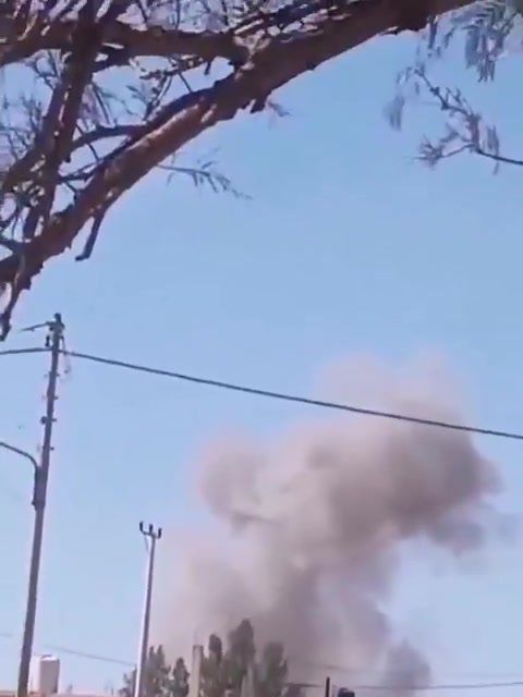 Plumes of smoke rise from Muwaffaq Salti Air Base in Jordan following an Iranian missile strike.