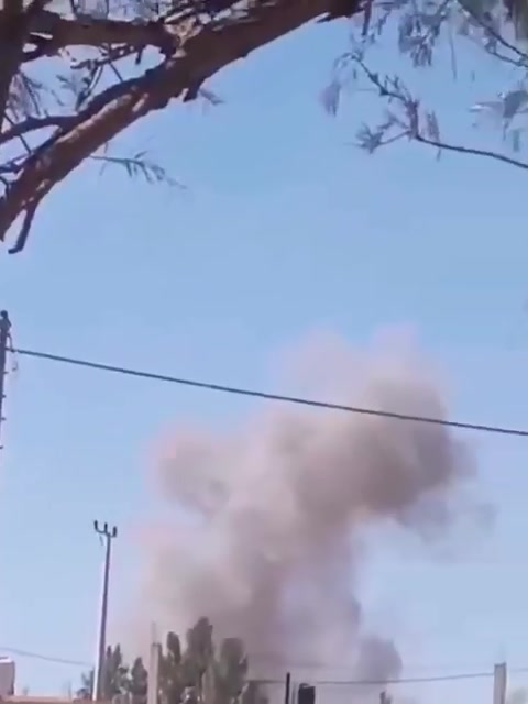 Plumes of smoke rise from Muwaffaq Salti Air Base in Jordan following an Iranian missile strike.
