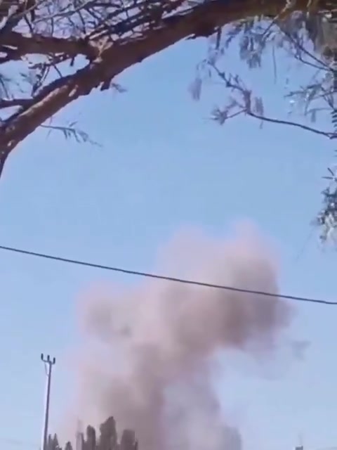 Plumes of smoke rise from Muwaffaq Salti Air Base in Jordan following an Iranian missile strike.