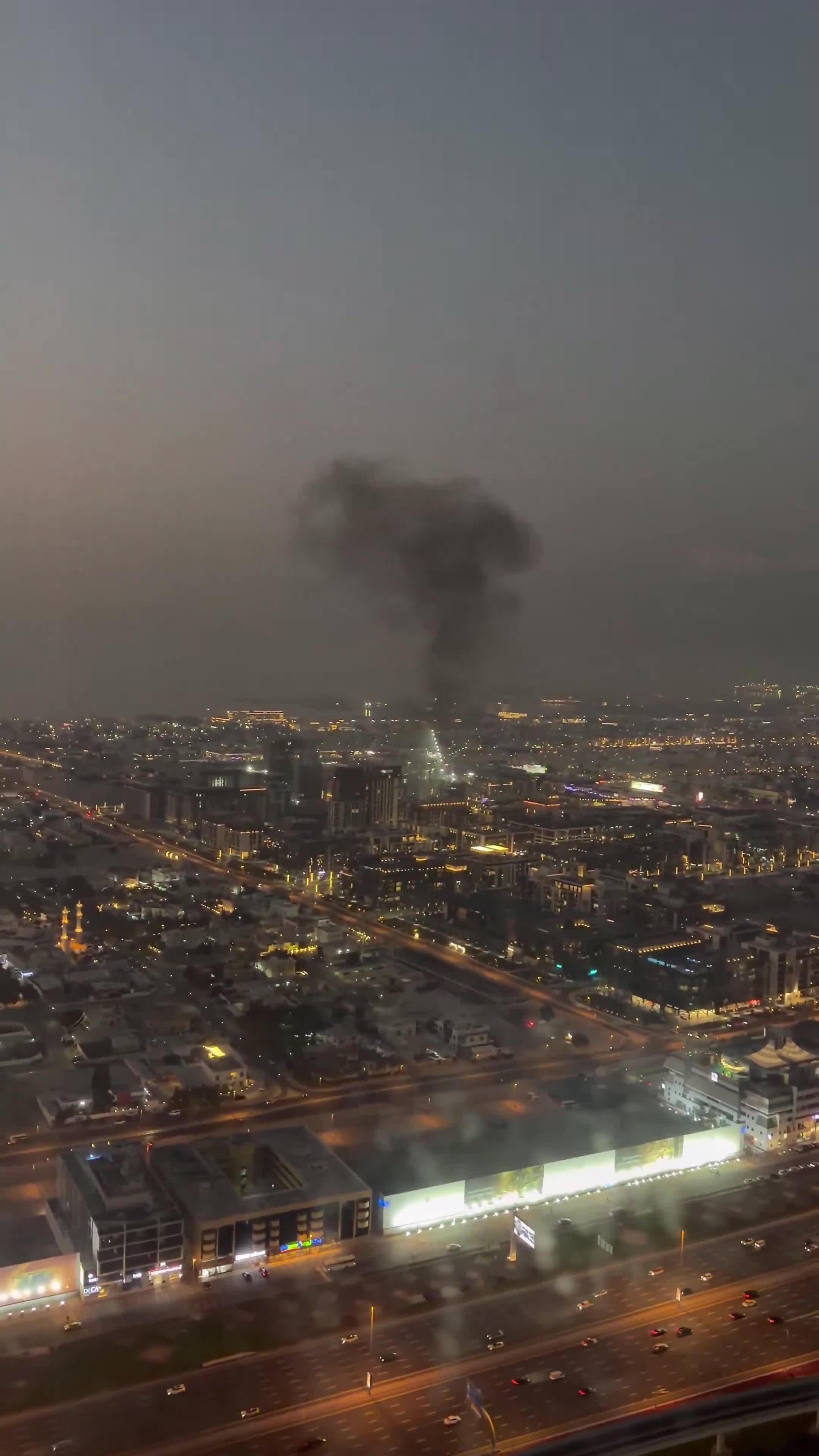 Area on Fire in Dubai are Air Defense Failed and fell on the city
