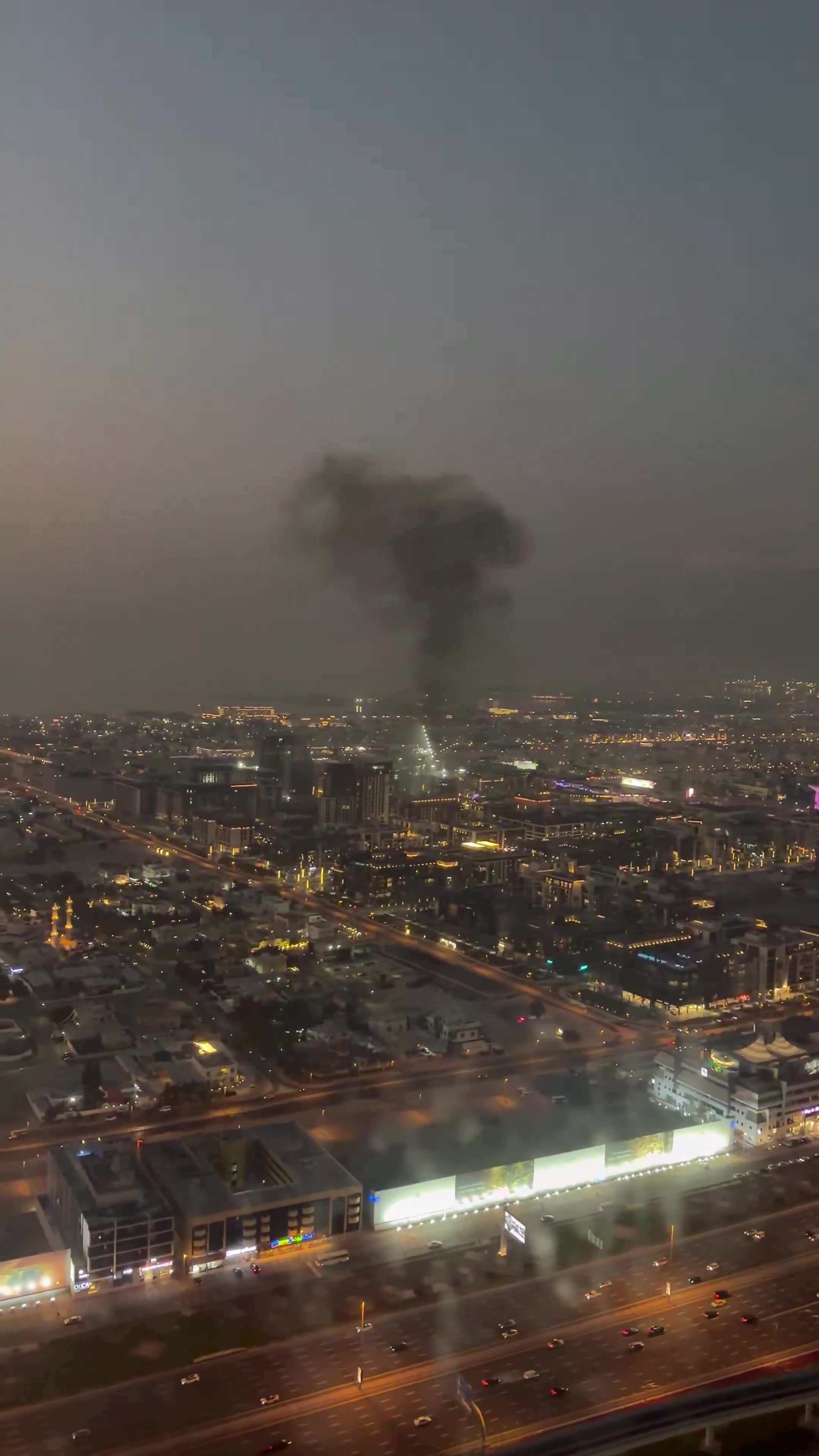 Area on Fire in Dubai are Air Defense Failed and fell on the city