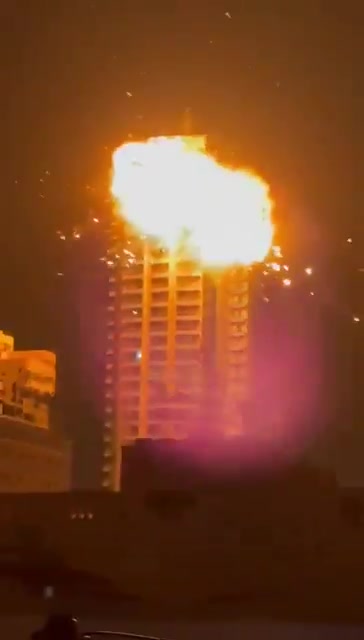 Faytuks Network video showing an Iranian drone hitting a building in Bahrain