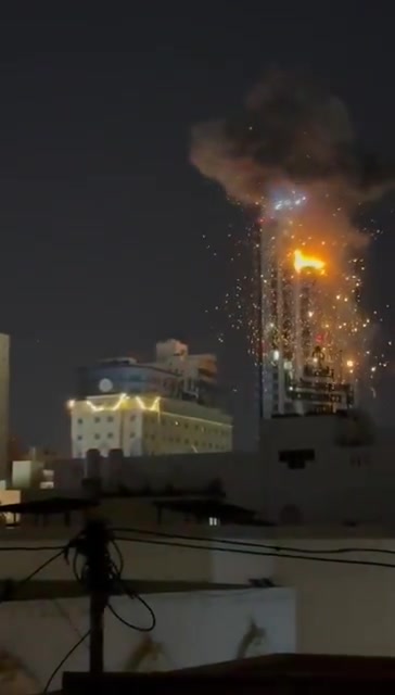 Faytuks Network video showing an Iranian drone hitting a building in Bahrain