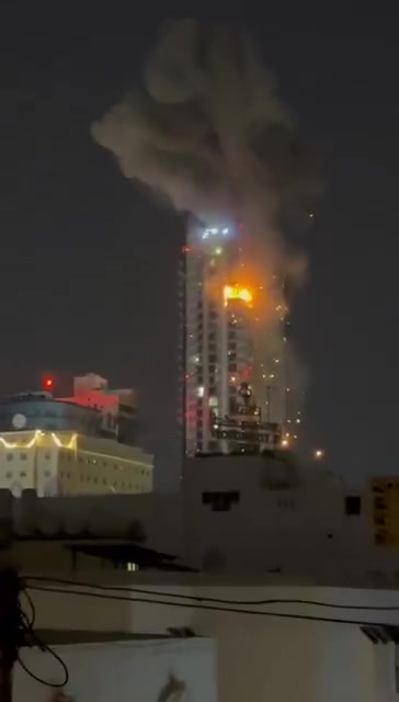 Faytuks Network video showing an Iranian drone hitting a building in Bahrain