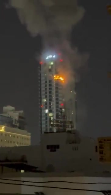 Faytuks Network video showing an Iranian drone hitting a building in Bahrain