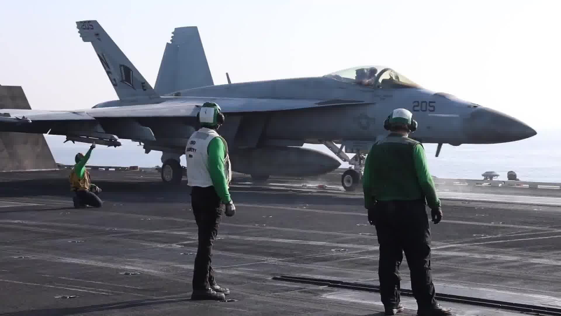 The US Central Command publishes footage showing its strikes against Iran today, including targeting an Iranian drone on the ground