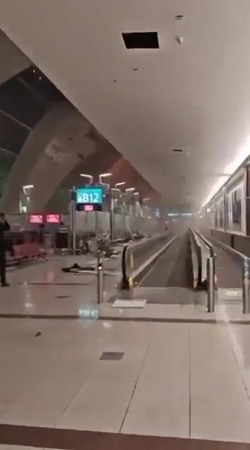 Initial reports of an Iranian drone attack hitting the Dubai International Airport. Evacuations are underway at the airport